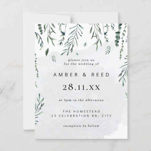 バジェットミニマルウォーターカラー落葉ちる結婚の (正面)