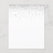 バジェットミニマルシルバーグリッター結婚式招待状 (裏面)