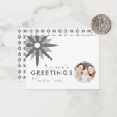 バジェットミニマルシルバー雪片ファミリーの写真 ノートカード (正面/裏面インサイチュ)