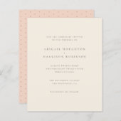 バジェットミニマルタイポグラフィ赤面&クリーム結婚ズ (正面/裏面)