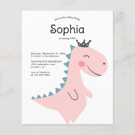 バジェットミニマルピンクガール恐竜の誕生日パーティー