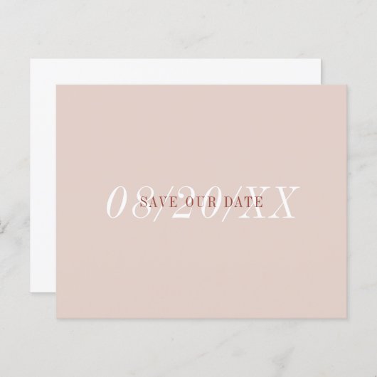 バジェットミニマルピンクフォントシンプル保存日付 (正面/裏面)