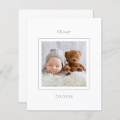 バジェットミニマルフォト男の赤ちゃん誕生発表 (正面/裏面)