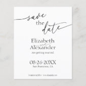 バジェットミニマルブラック&ホワイトスクリプト日付の保存 (正面)