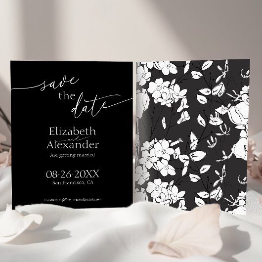 バジェットミニマルブラック&ホワイトスクリプト日付の保存