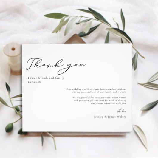 バジェットミニマルブラック&ホワイト結婚ズ・サンキュー チラシ