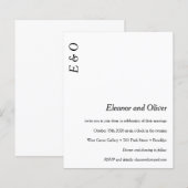 バジェットミニマルホワイトエレガントウェディング招待状 (正面/裏面)