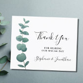 バジェットミニマルユーカリ結婚スサンキューカード