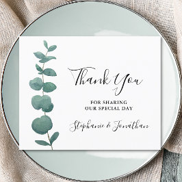 バジェットミニマルユーカリ結婚スサンキューカード