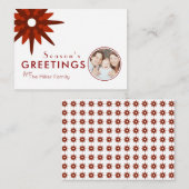 バジェットミニマルレッド&ホワイトのスノーフレーク・ファミリーの写真 ノートカード (正面/裏面)