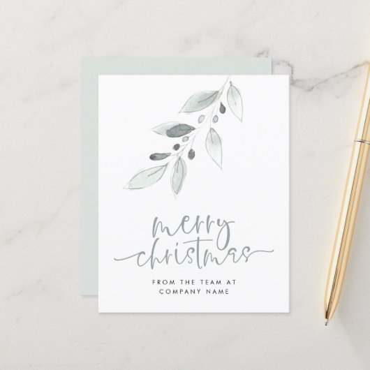 バジェットミニマルロゴメリークリスマススモールカード (正面/裏面インサイチュ)