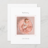バジェットミニマル写真ベビーガール誕生のお知らせ (正面/裏面)
