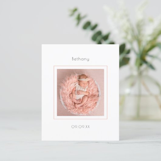 バジェットミニマル写真ベビーガール誕生のお知らせ (スタンド正面)