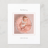 バジェットミニマル写真ベビーガール誕生のお知らせ (正面)