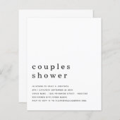 バジェットミニマル文字カップルシャワー招待状 (正面/裏面)