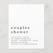 バジェットミニマル文字カップルシャワー招待状 (正面)