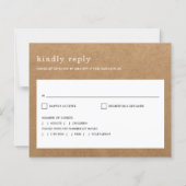 バジェットミニマル素朴リストフェイククラフトウェディングRSVP (正面)