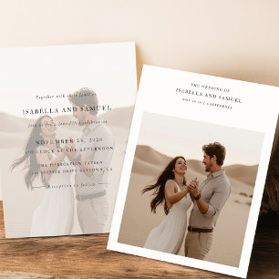 バジェットミニマルBoho 2写真結婚式招待状