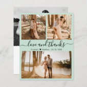 バジェットミントグリーンフォトコラージュ結婚の感謝 (正面/裏面)