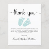 バジェットミントグリーンベビーシャワーサンキューカード (正面)