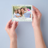 バジェットミントグリーンリーフパターンメリークリスマス チラシ (手)