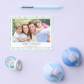 バジェットミントグリーンリーフパターンメリークリスマス チラシ (シングル)