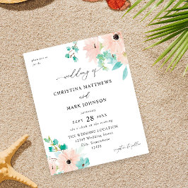 バジェットミントグリーン&ピンク結婚フローラ チラシ