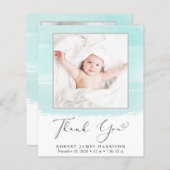 バジェットミント水彩写真誕生のお知らせ (正面/裏面)