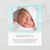 バジェットミント水彩写真誕生のお知らせ (裏面)