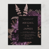 バジェットムーディダークフローラパープルバラ結婚金ゴールド (正面)