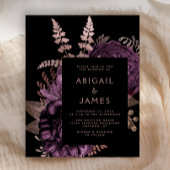 バジェットムーディダークフローラパープルバラ結婚金ゴールド