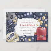 バジェットムービーナイト子供の誕生日招待状 (正面)