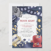 バジェットムービーナイト子供の誕生日招待状 (正面)
