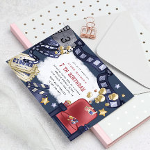 バジェットムービーナイト子供の誕生日招待状