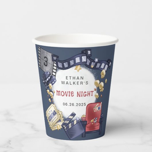 バジェットムービーナイト子供の誕生日 紙コップ (正面)