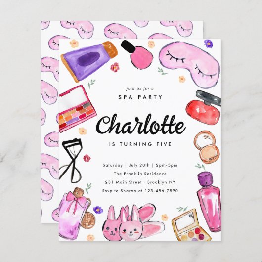 バジェットメイクアップガールズパジャマスランバースパ誕生日 (正面/裏面)