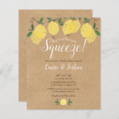 バジェットメインスクイズレモンウェディングシャワー招待状 (正面/裏面)