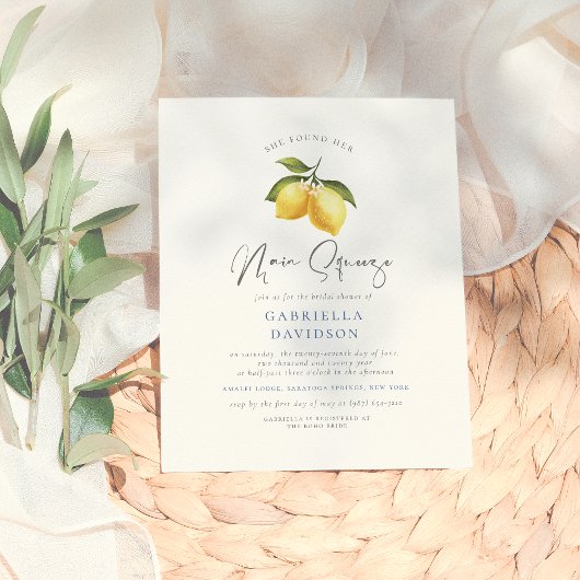 バジェットメインスクイズレモンウォーターカラーブライダルシャワー