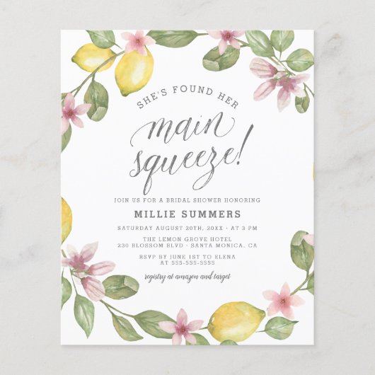 バジェットメインスクイズレモンリースブライダルシャワー (正面)