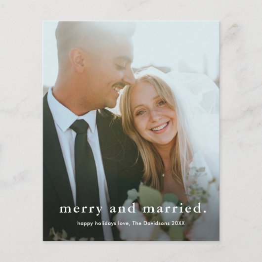 バジェットメリーの結婚した写真クリスマスカード (正面)