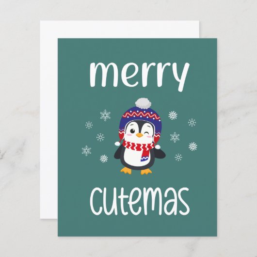 バジェットメリーキュテマスペンギンホリデーカード (正面/裏面)