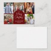 バジェットメリークリスマスアーチ5家族写真ホリデー ノートカード (正面/裏面)
