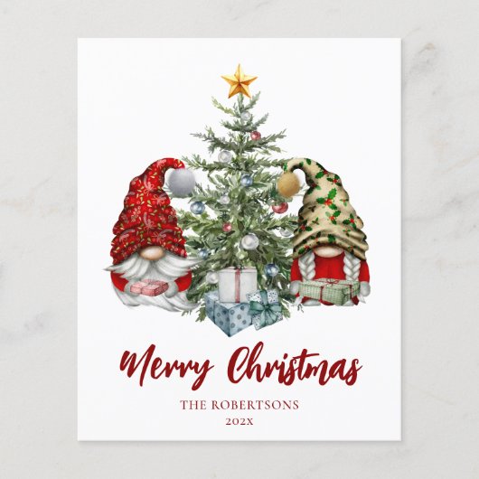 バジェットメリークリスマスキュート格言ホリデーカード (正面)