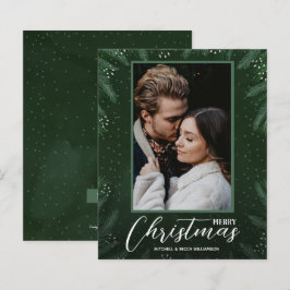 バジェットメリークリスマスグリーン写真ホリデーカード