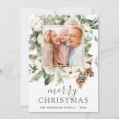 バジェットメリークリスマスグリーン写真ホリデー シーズンカード (正面)