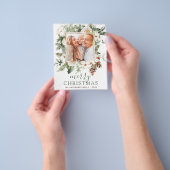 バジェットメリークリスマスグリーン写真ホリデー チラシ (手)