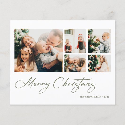 バジェットメリークリスマスコラージホリデーカード (正面)