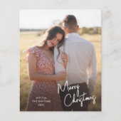 バジェットメリークリスマススクリプトフォトホリデーカード (正面)