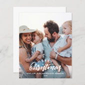 バジェットメリークリスマススケッチフォトホリデーカード (正面/裏面)