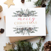 バジェットメリークリスマスダスティブルーグリーナリーホリデー シーズンポストカード